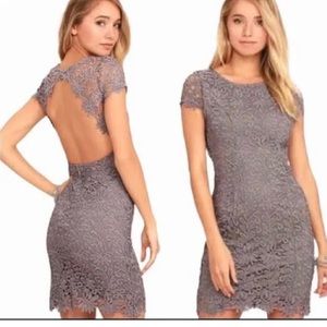 Romance Language Backless Lace Dress